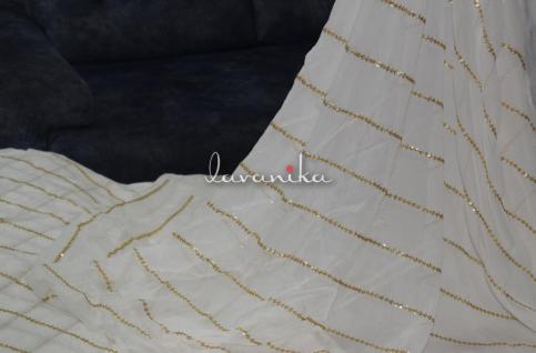 Sequin work embroidery on Dyeable Georgette Fabric DnoRF6126RFD